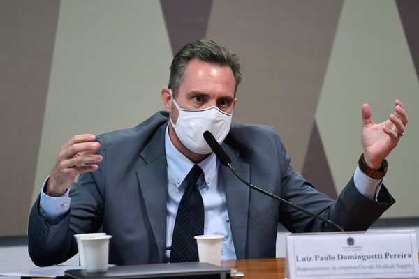 Representante da empresa Davati Medical Supply, Luiz Paulo Dominguetti Pereira em depoimento à CPI da Covid, no Senado