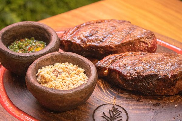 Picanha servida no restaurante e bar A Casa Parrilla, em Vila Velha 