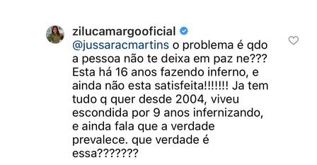 Zilu Camargo faz comentários respondendo fãs na internet e abre o jogo sobre Graciele, atual de Zezé Di Camargo