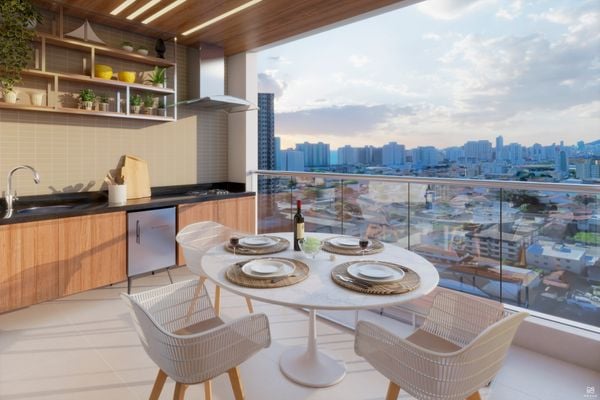 Unidades contam com varanda gourmet e preparação para automação e tomadas USB nos apartamentos. por Construtora Araguaia/Divulgação