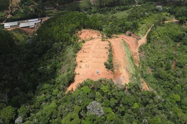Área de desmatamento no município de Santa Teresa (ES), com fiscalização coordenada pelo Idaf