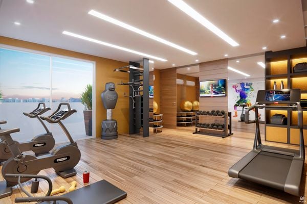 Entre os diferenciais do empreendimento está a área fitness. por Construtora Araguaia/Divulgação