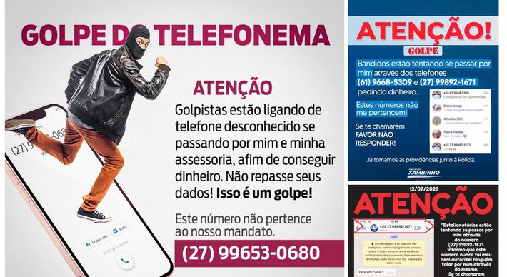 Bandidos estão se passando por parlamentares ou suas assessorias e pedindo dinheiro, em nome deles, pelo telefone ou pelo WhatsApp