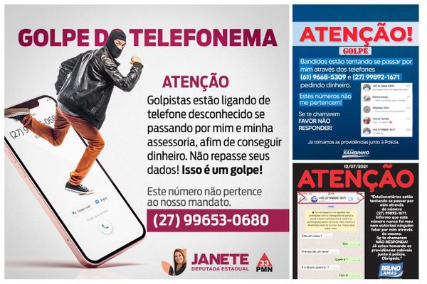 Os alertas dos três parlamentares nas redes sociais
