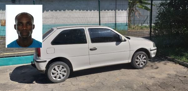 A polícia apreendeu o carro utilizado no assassinato de Rodrigo Santos Nascimento, em Cariacica