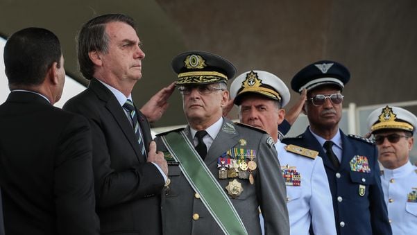 O presidente da República, Jair Bolsonaro, durante Cerimônia Comemorativa do Dia do Exército