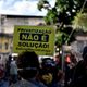 Concentração do ato nacional contra o governo Jair Bolsonaro na pracinha de Jucutuquara, em  Vitória. 