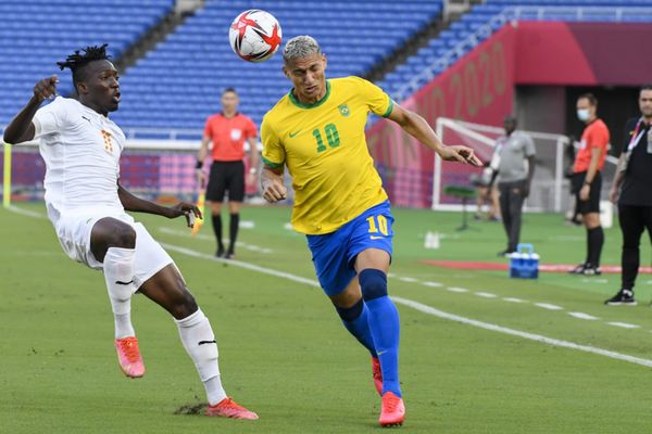 Brasil e Costa do Marfim, pela segunda rodada do futebol masculino por Vitor Jubini