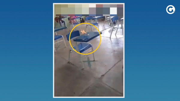 Alunos ateiam fogo em cadeira de escola em Linhares com álcool em gel