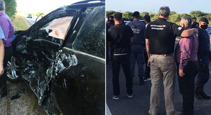 Um caminhão-baú atingiu o carro em que estavam o secretário Alexandre Ramalho, o prefeito de Presidente Kennedy, Dorley Fontão, e mais duas pessoas na tarde desta quinta-feira (29)