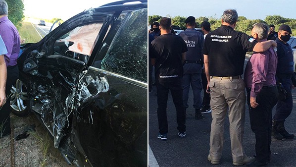 Secretário de Segurança do ES e prefeito de Presidente Kennedy sofrem acidente de carro
