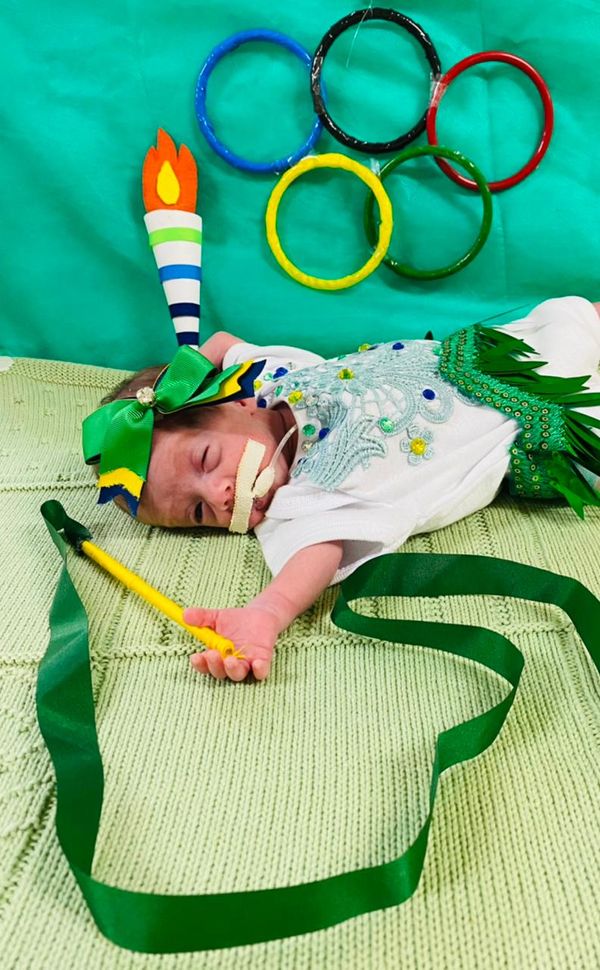 Bebês de UTI se fantasiam para lembrar Olímpiadas por Hospital e Maternidade São José / Divulgação 