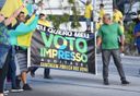 Manifestantes descendo a Terceira Ponte pedindo voto impresso(Carlos Alberto Silva)