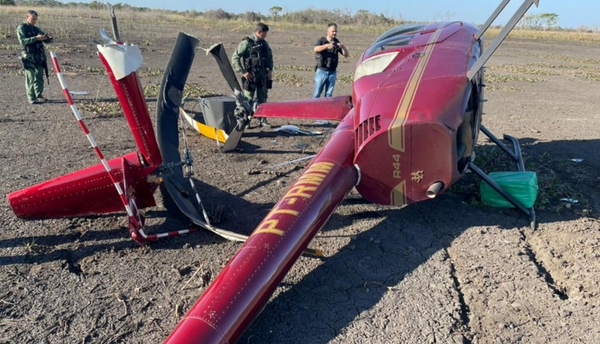 Helicóptero com quase 300 kg de cocaína cai em fazenda no Pantanal