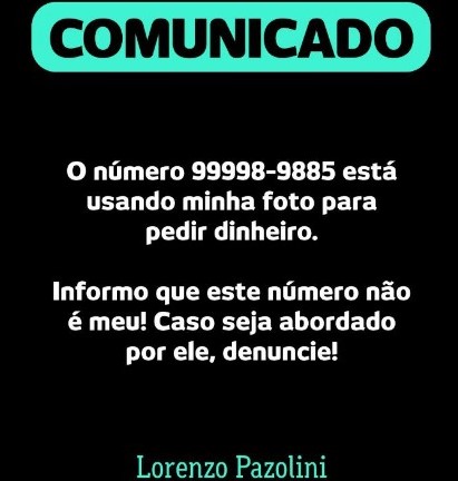 O alerta de Pazolini nas redes sociais contra o criminoso