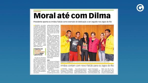 Esquiva Falcão e Yamaguchi Falcão foram recebidos pela então presidente Dilma