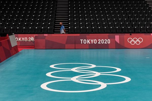 Arquibancada vazia durante Olimpíadas de Tóquio
