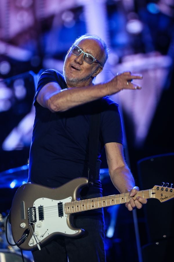 O vocalista e guitarrista Pete Townshend na apresentação da banda The Who no Rock in Rio 2017