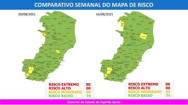 Governo do ES divulga o 68º mapa de risco do Estado