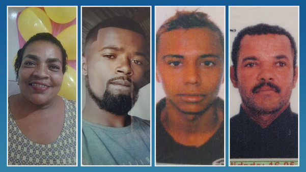As quatro vítimas que foram mortas em Conceição da Barra 