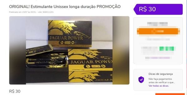 Sachês de "Melzinho do amor" são anunciados em classificados na internet no ES  por Reprodução