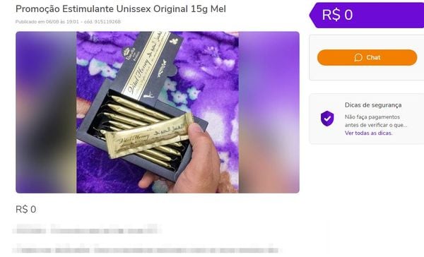 Sachês de "Melzinho do amor" são anunciados em classificados na internet no ES  por Reprodução