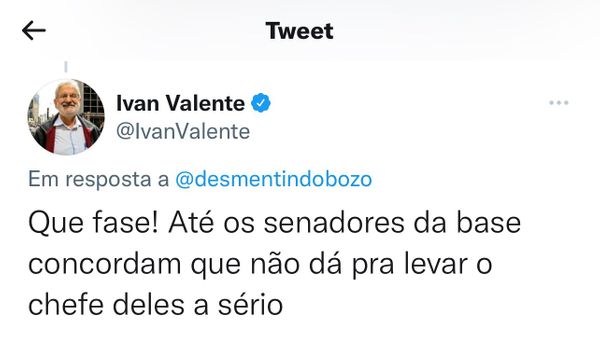 A tuitada irônica do deputado Ivan Valente, do PSOL de São Paulo