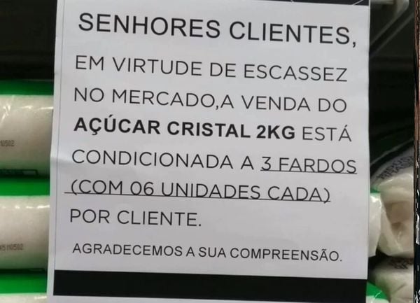 Supermercado da Grande Vitória limita venda de pacotes de açúcar