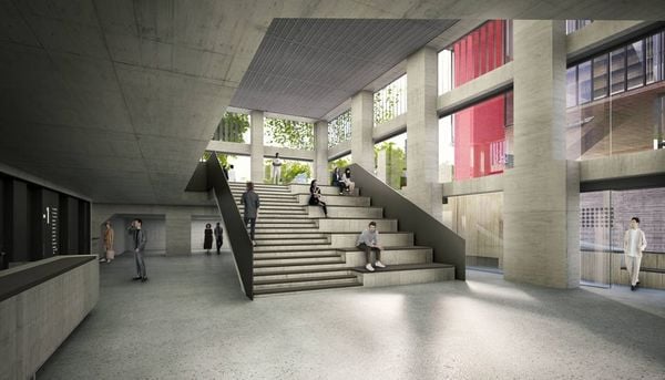 Perspectiva da expansão do Masp. Projeto utiliza o antigo edifício Dumont-Adams, vizinho ao museu, na Av. Paulista