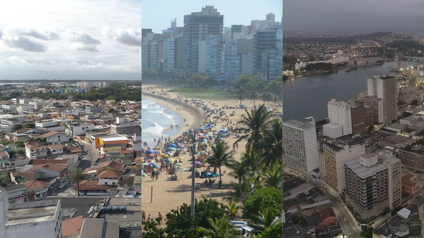 Montagem mostrando as cidades da Serra, Vila Velha e Vitória: municípios que mais ganharam moradores em 2021