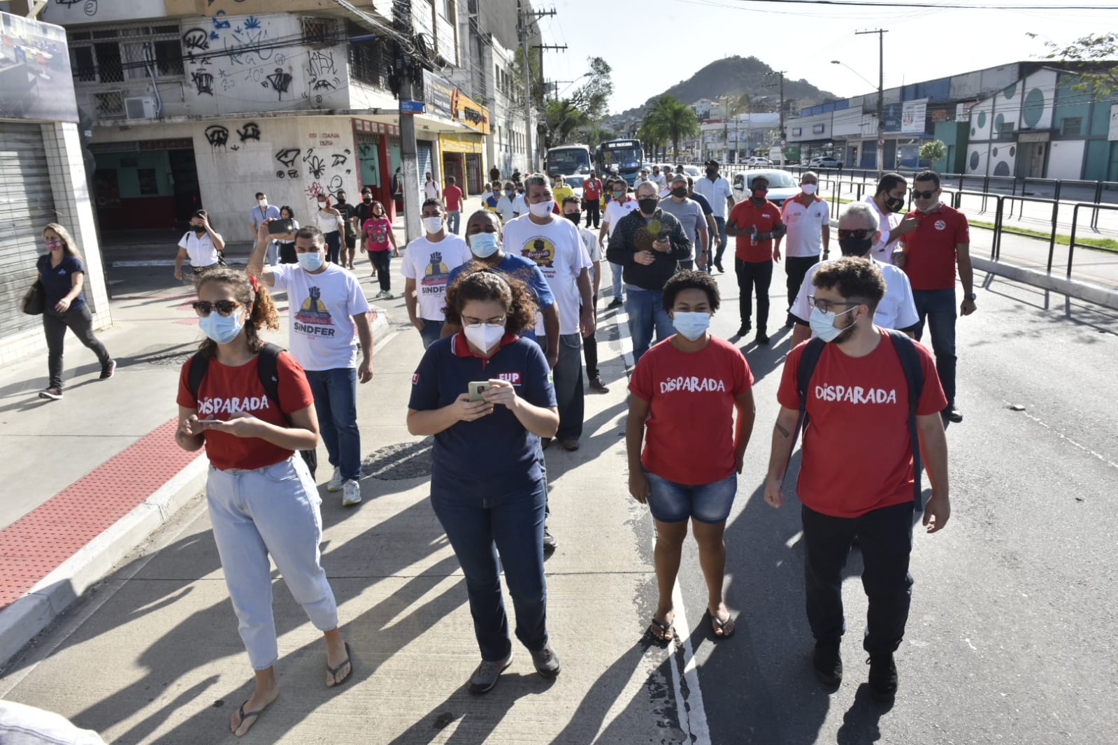 Sindirodoviários faz protesto pedindo pelo retorno dos cobradores afastados desde o início da pandemia