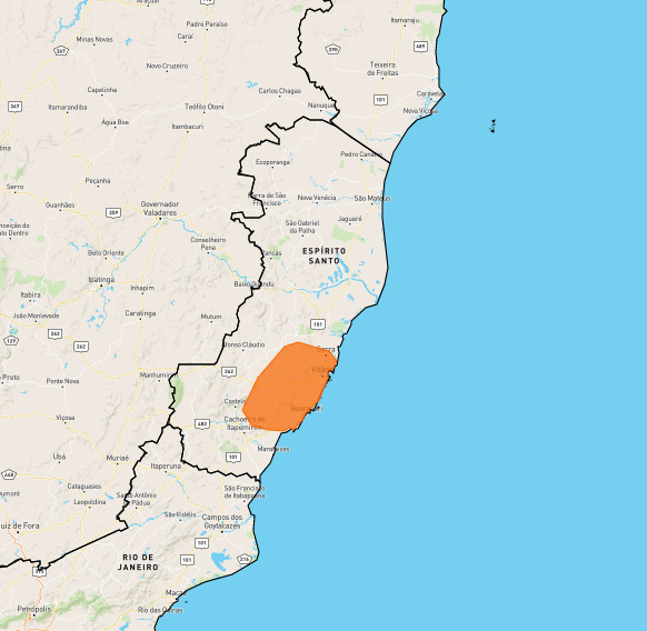 Alerta de acumulado de chuvas é válido para municípios da Grande Vitória e regiões Sul e Serrana