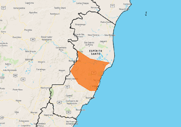 Acumulado de chuva em 23 cidades do ES, aponta Inmet