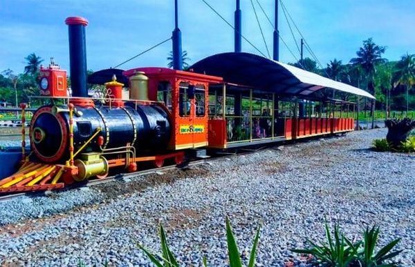 Maria-fumaça é uma das atrações recreativas da fazenda Rico Caipira, em Vila Velha