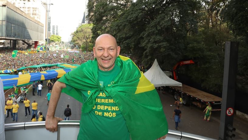 O empresário Luciano Hang durante ato de 7 de setembro