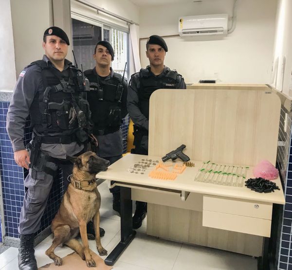  Cadela Kora ajudou a PM a apreender pistola e droga em Vila Velha