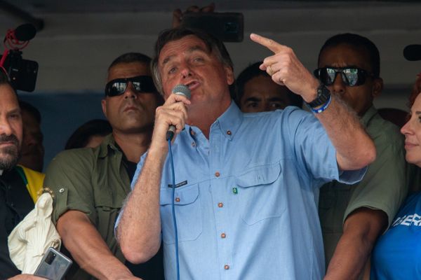 Presidente Jair Bolsonaro discursa durante ato favorável ao seu governo