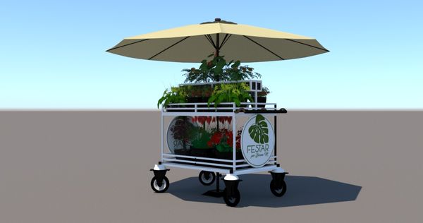 Protótipo do carrinho de flores de Bruna Medeiros