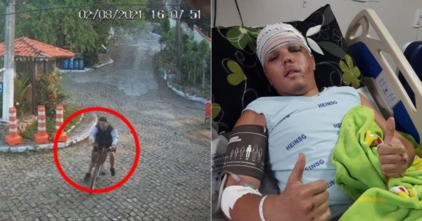 Kevin Boldt Maciel, de 15 anos, ficou gravemente ferido após cair de bicicleta no Morro do Moreno