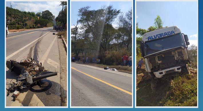 Acidente ocorreu na manhã desta quarta-feira (15). Segundo a PRF, o motorista da carreta foi liberado após der submetido ao teste de etilômetro, que teve resultado negativo