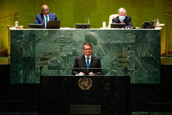 O presidente Jair Bolsonaro na Assembleia da ONU