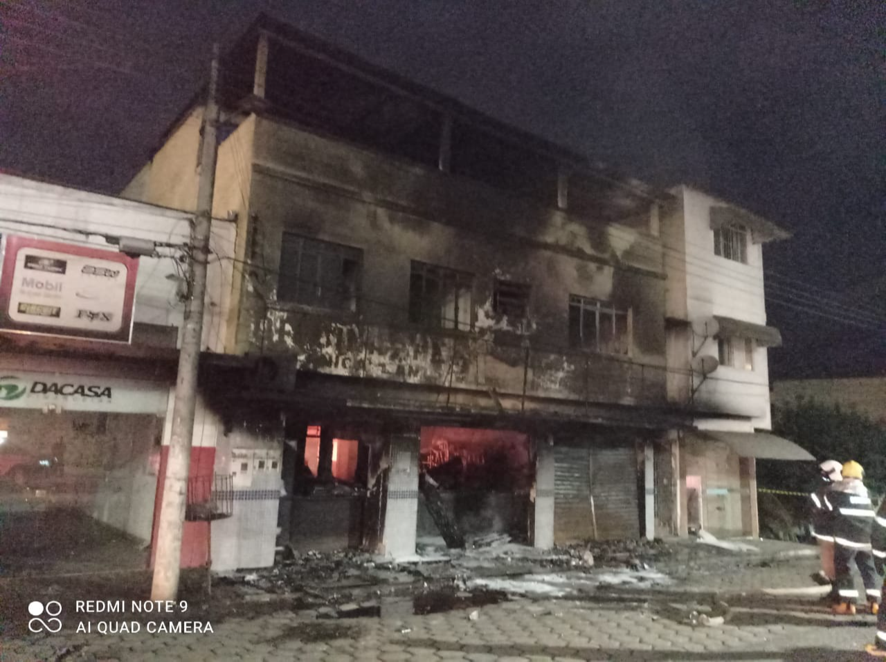 Como o prédio ficou após o incêndio. Crédito: Corpo de Bombeiros