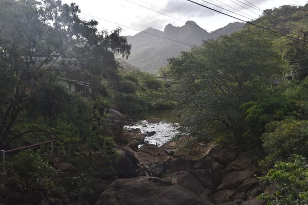 Rio Santa Maria que está com leito bem seco, em Santa Leopoldina