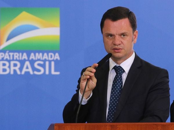 O ministro da Justiça, Anderson Torres, em evento em Brasília