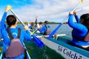 Projeto oferece aulas gratuitas de canoa havaiana à crianças e adolescentes em Linhares(Davi Oliveira)