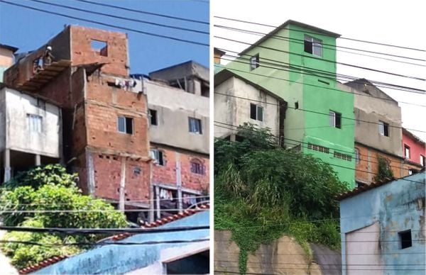Antes e depois da casa de Veraildes, em São Benedito, em Vitória