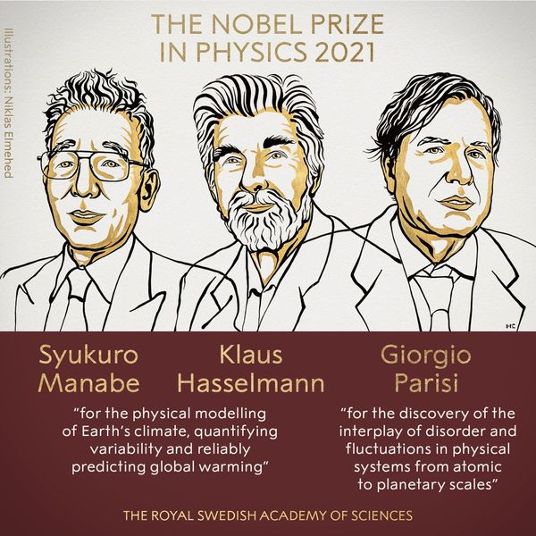 Syukuro Manabe, Klaus Hasselmann e Giorgio Parisi receberam a premiação mais importante da Física