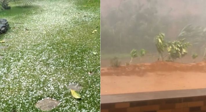 Alerta de tempestade do Instituto Nacional de Meteorologia (Inmet) já previa chuva de granizo em Santa Leopoldina e Domingos Martins, onde fenômeno ocorreu na tarde desta quinta (7)