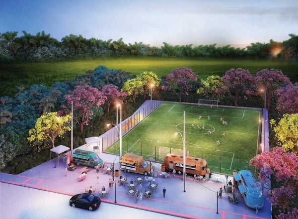 O Bella Viana Park 2 também conta com espaço de lazer com quadra de futebol.