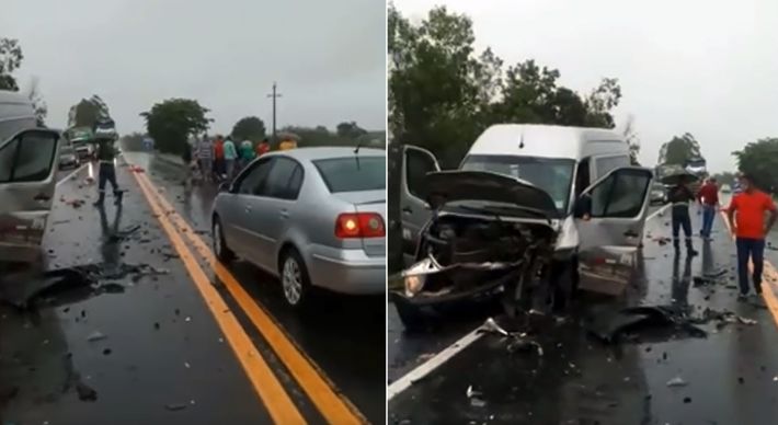 Criança que estava no carro foi a única que saiu ilesa; vítimas foram encaminhadas ao Hospital Roberto Arnizaut Silvares